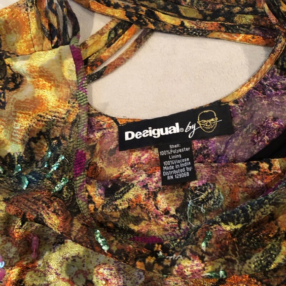 Desigual Shimmering Dress EU 42 Delicate! Stunning! - Picture 5 of 15